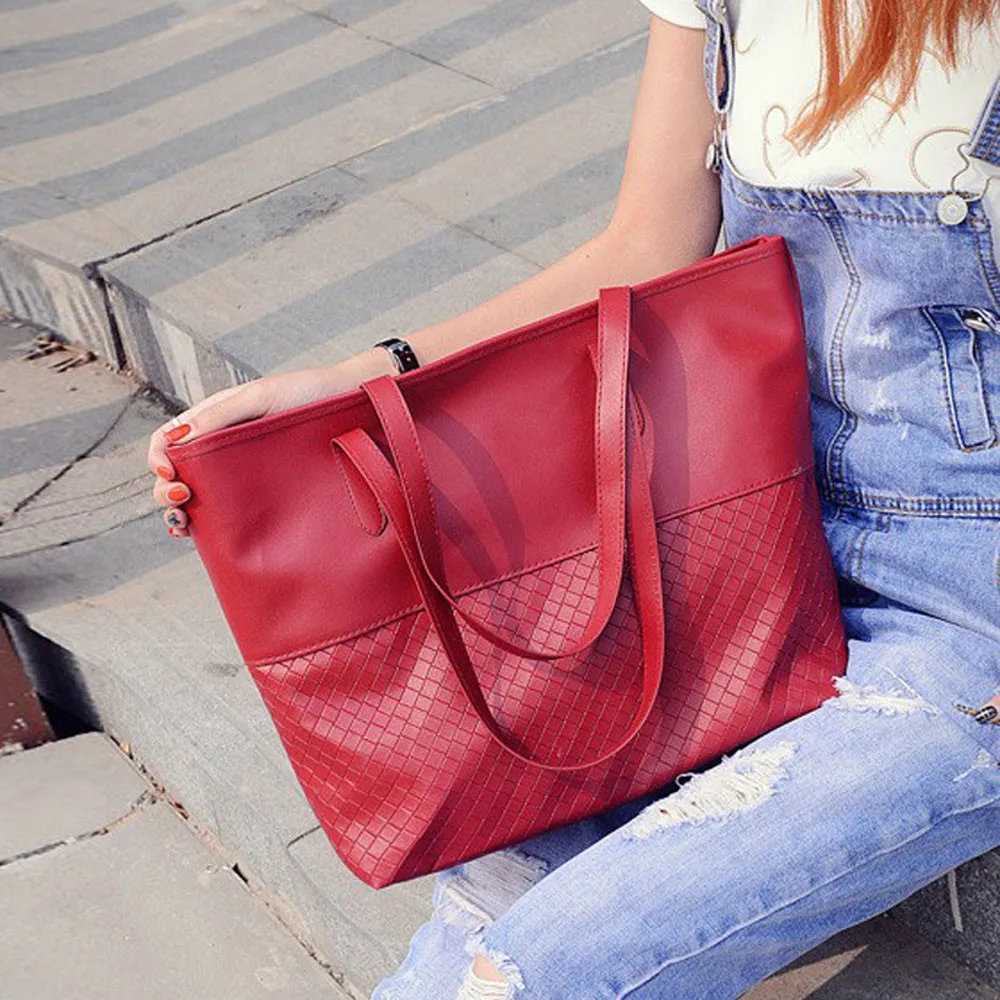 

Large Capacity Solid Handbag Designer Bag 2020 High Quality Crossbody Bag Pu Bale Top-handle Bag Women Messenger Bag Tote Bag