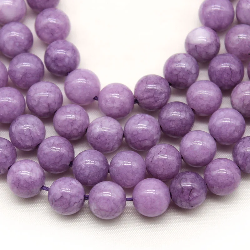 

Natural Purple Chalcedony Stone Loose Spacer Beads 4 6 8 10 12mm For Jewelry Making DIY Earring Bracelets Accessories 15''