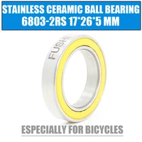 6803 2rs stainless bearing 17265 mm 1 pc abec 3 6803 rs bicycle hub front rear hubs wheel 17 26 5 ceramic balls bearings