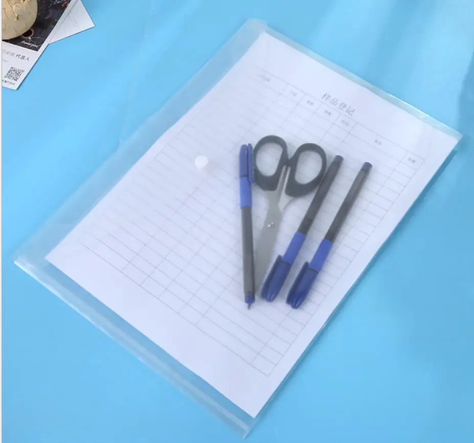 Офисный файл А4 10 100 шт. прозрачная пластиковая Толстая пуговица герметичная