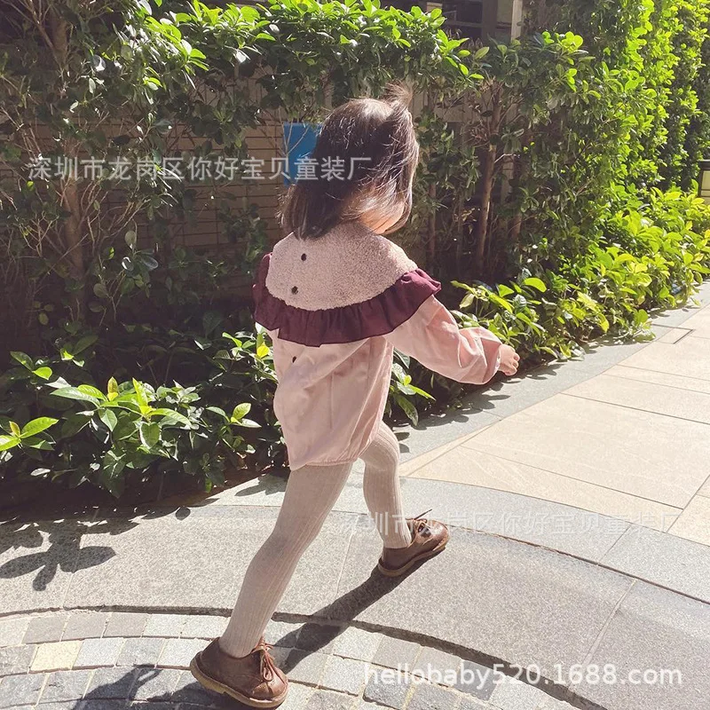 

new winter clothes baby girls court wind embroidery hollow out lambs romper children thick long sleeve jumpsuit