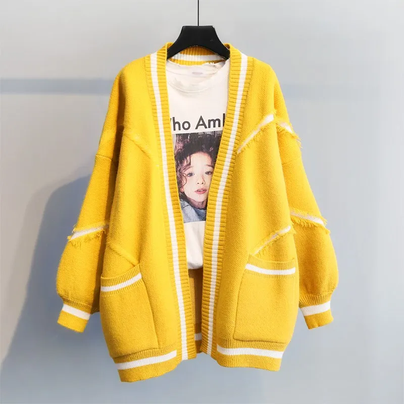 Кардиган женский оверсайз желтый зимний 2020 |