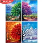 Алмазная живопись HUACAN, четыре сезона, вышивка крестиком с деревом, вышивка крестиком, настенное украшение для дома с пейзажем
