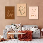 Абстрактная фигурка, линия лица, холст, постер, Скандинавская живопись, печать, скандинавский Настенный декор, картины, минималистичное украшение для дома