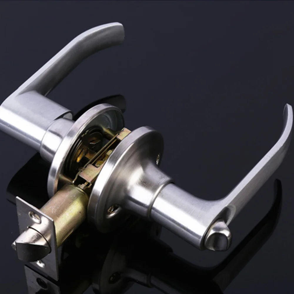 

1 Set Bathroom Door Locks Interior Door Handle Lock Three-bar Lock with 3 Keys