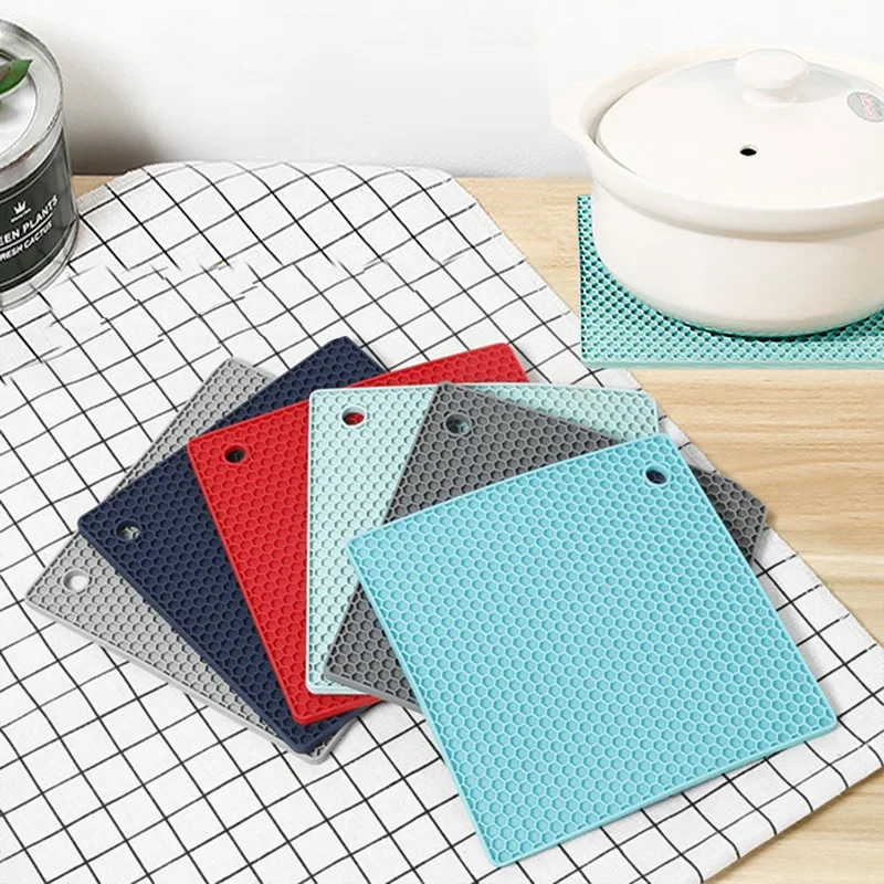 

Silicone placemat honeycomb insulation pad anti-scalding anti-slip Western table tea Nordic style coaster square