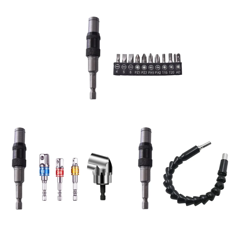 

69HF 1/4in Pivoting Bit Tip Magnetic Screwdriver Adjustable In 20 Rotation Mode for Tight Spaces or Corners