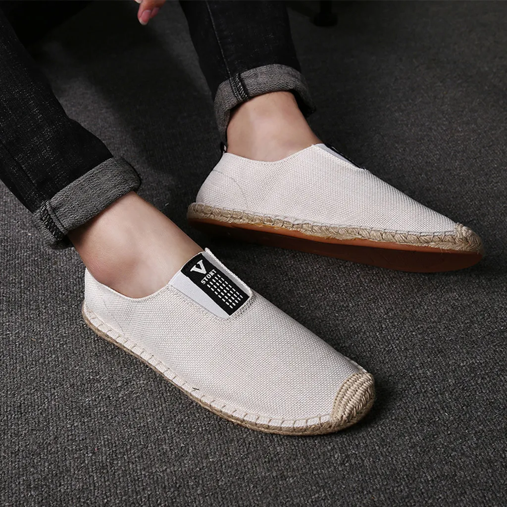 

Fashion Men Casual Shoes Solid Color Canvas Breathable Light Outdoor Casual Shoes Fashion Flat Lazy Shoes Male