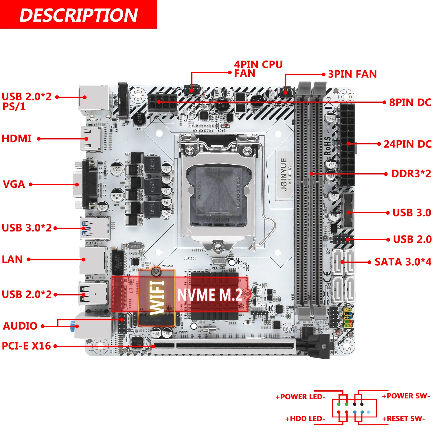 Preise H97 Motherboard LGA 1150 Set Kit Mit Intel Core I5 4690 Prozessor 16G(2*8G) RAM Speicher Mit Kühler Lüfter H97I-PLUS