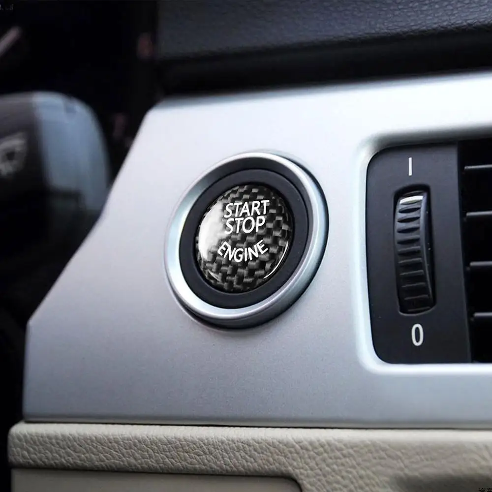 Наклейка на кнопку включения и остановки двигателя из углеродного волокна для BMW