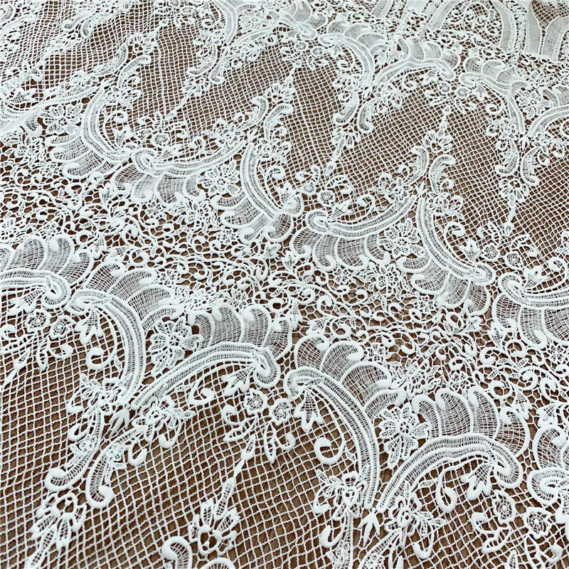 1 ярд 120 см белая высококачественная гипюровая кружевная ткань свадебное платье