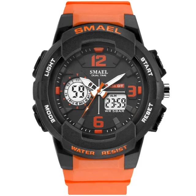 

SMAEL Man Watch Sports Military 50M Waterproof Dual Display Men's Watches Quartz Digital Wristwatch Electronic Clock Relojes
