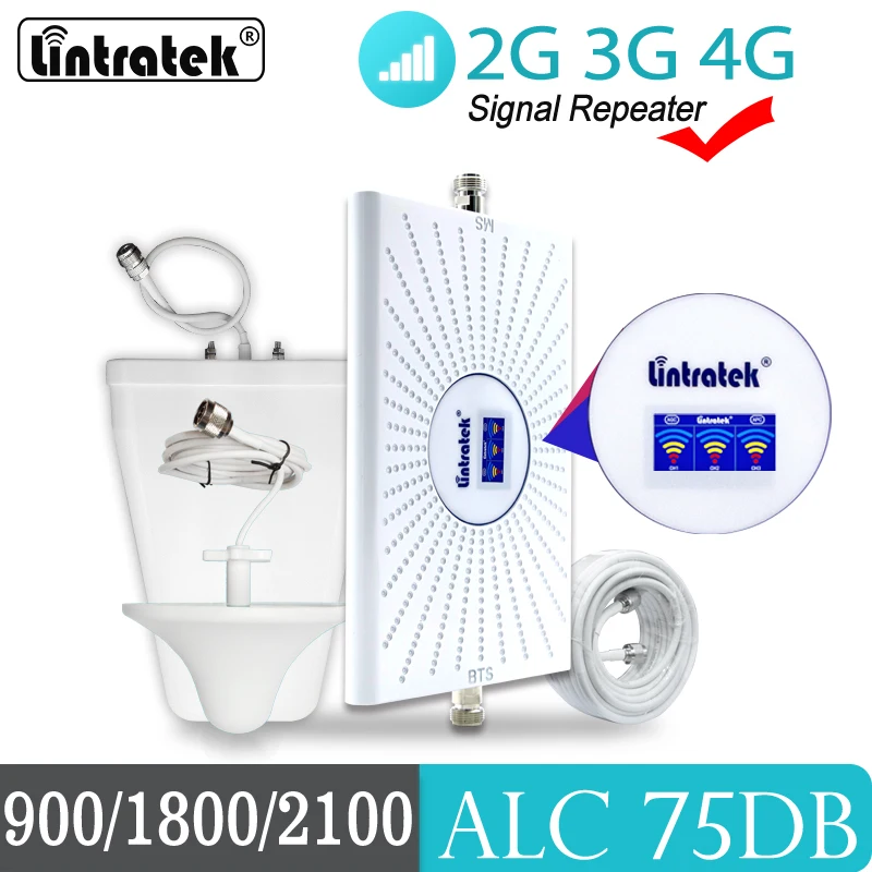 Мобильный усилитель AGC 3G 4G сигнала Сотовая сеть без помех 900 1800 2100mhz связь Интернет