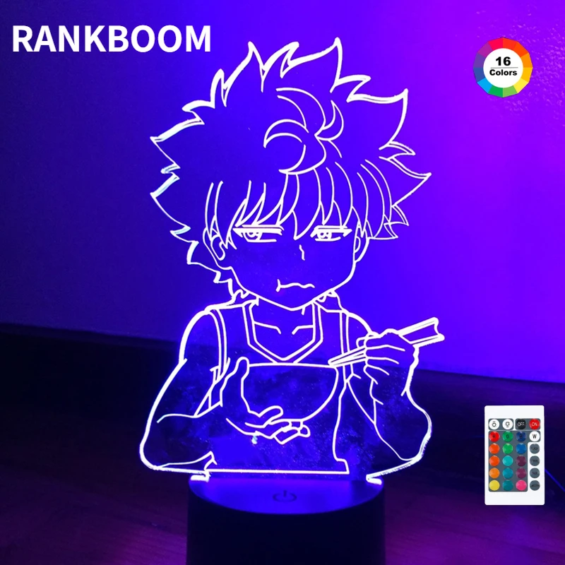 3D лампа Killua Hunter X светодиодсветильник Hxh светодиодный ночсветильник Аниме