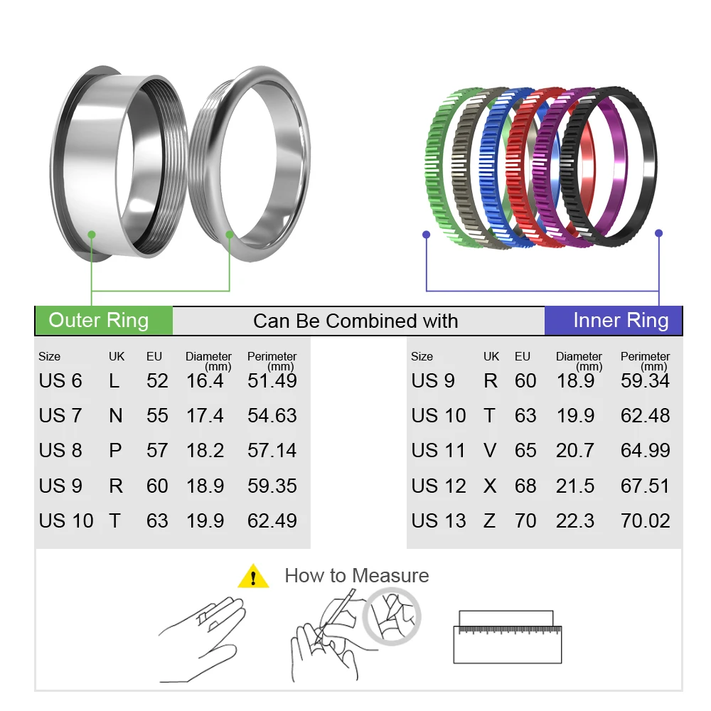 Кольцо Koaem Сменное изготовленное 2 мм 6 цветов |