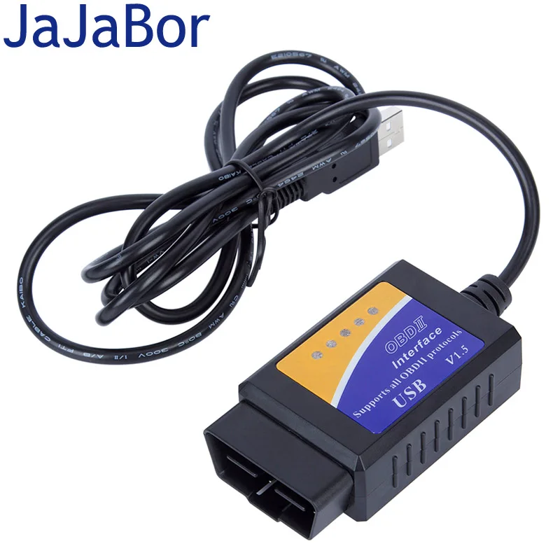 

JaJaBor USB ELM 327 OBD2 Scanner Automotive for PC OBD Interface Car Diagnostic Tool ELM327 USB V1.5A Scanner Diagnostic Tool