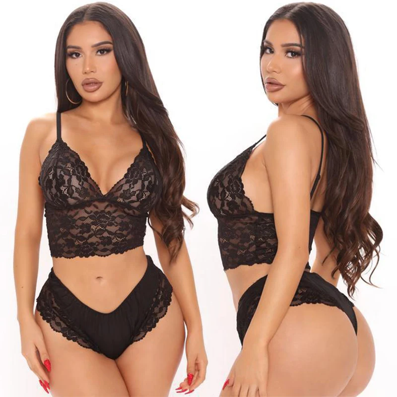 

Lenceria Mujer Sexy Hot Erotic Lingerie Set Seamless Babydoll Crop Tops Panties Set Women Low Waist G-String Underwear Porno Set