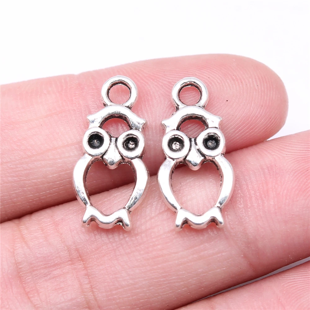 

WYSIWYG 20pcs Charms 21x10mm Owl Charms For Jewelry Making DIY Jewelry Findings Antique Silver Color Alloy Charms Pendant