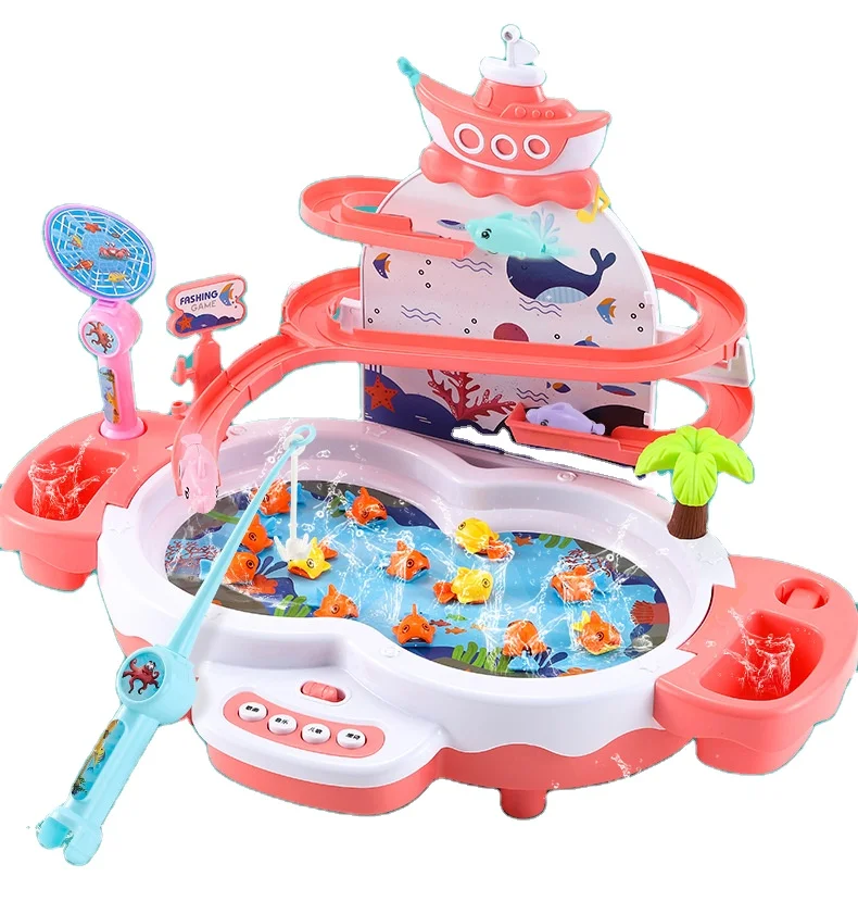 

Children's magnetic fishing game educational toy outdoor play