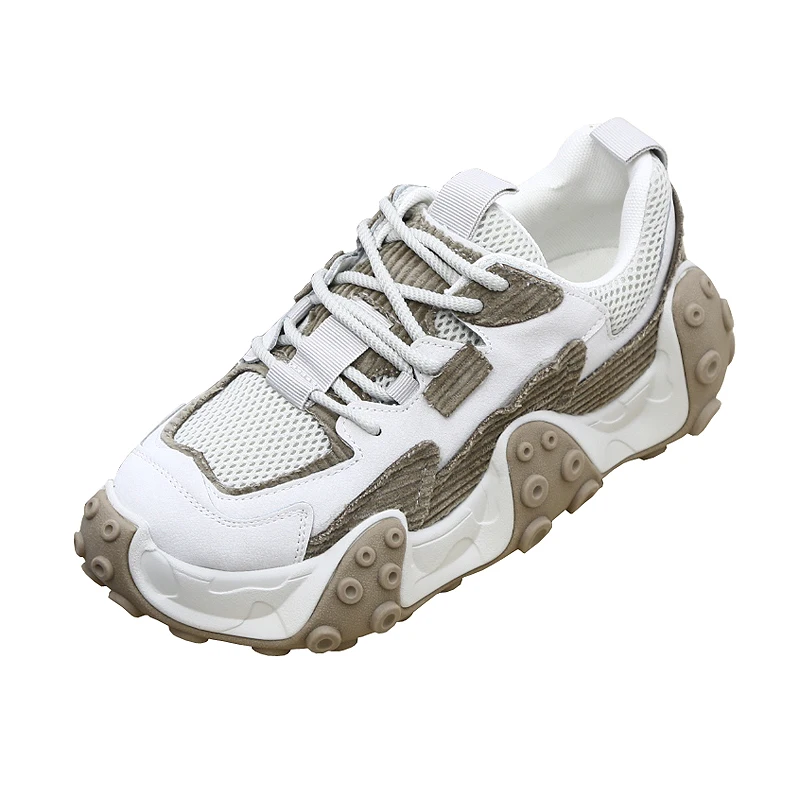 

High Quality Real Leather Women Sneakers Normal Shoes Mixed Color Daily Footwear Breathable Outdoor Ladies Trendy Dad Sneakers