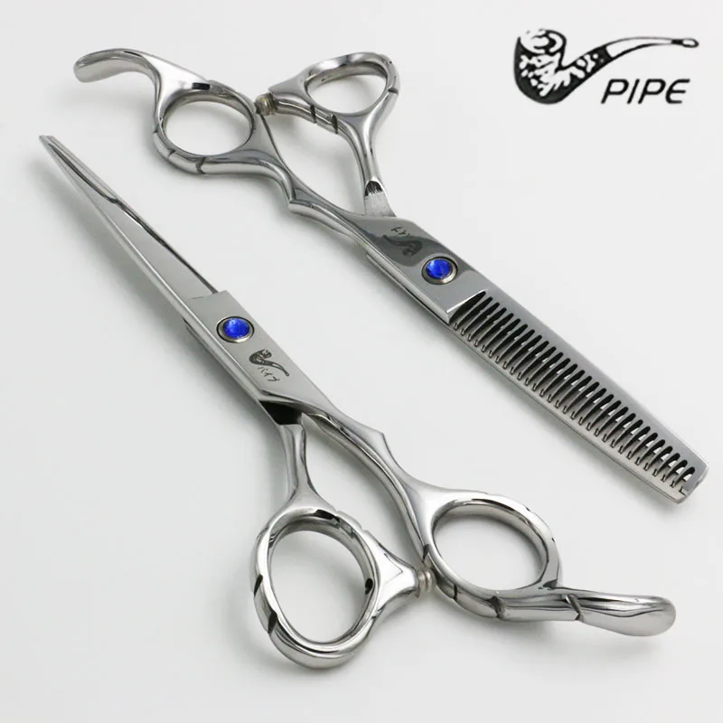 6-дюймовые Профессиональные Парикмахерские ножницы с голубыми драгоценными