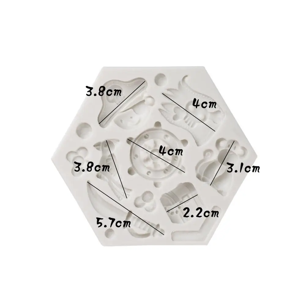 

1pc Pirates Hat Lace cake mold fondant mold cake decorating tools silicone mould DIY cake baking Tools FTM1536