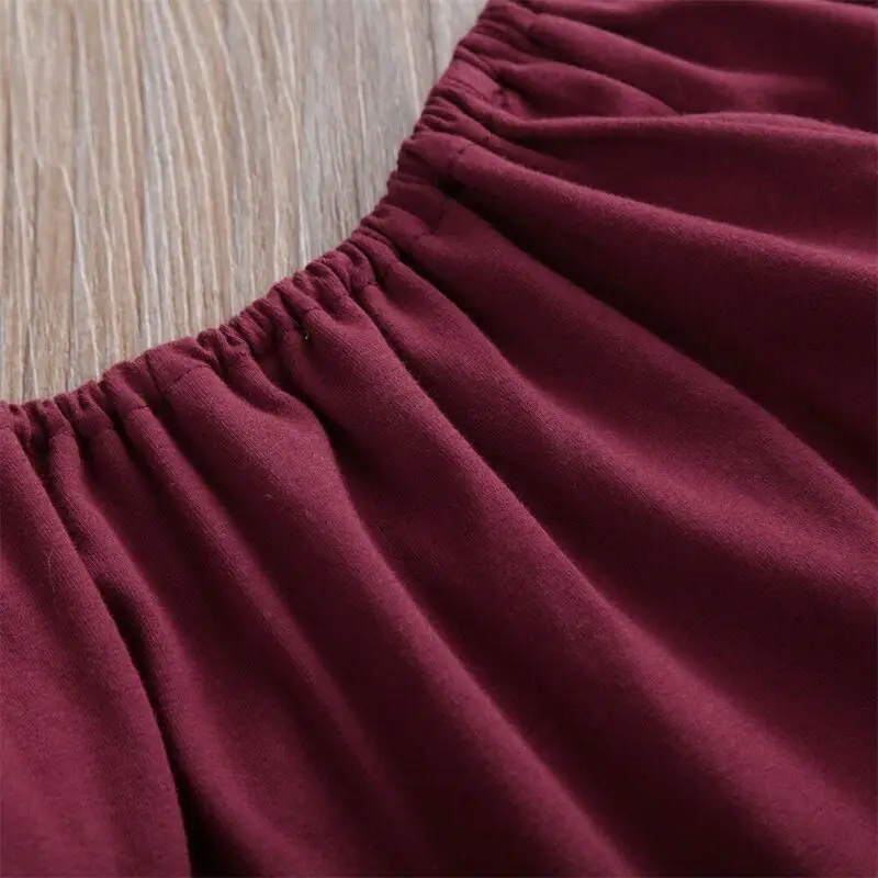 Рождественский наряд для маленьких девочек осенняя одежда топ с оборками и