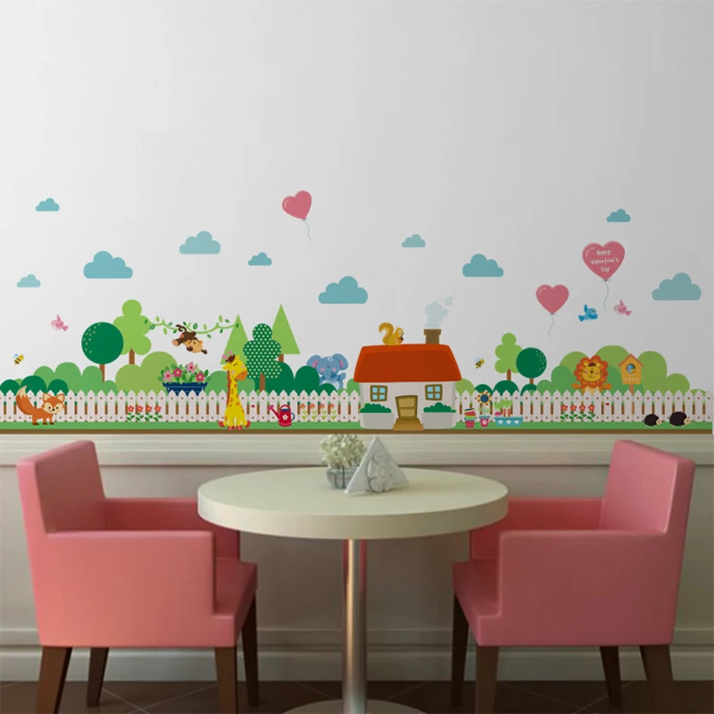 

ZY096 new cute bedroom warm skirting waist line wall stickers corner wallpaper self-adhesive children room decoration stickers