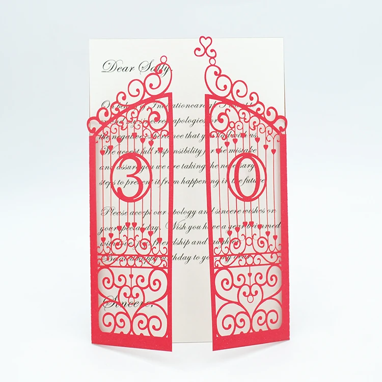 Великолепные свадебные пригласительные открытки в стиле ворот с лазерной