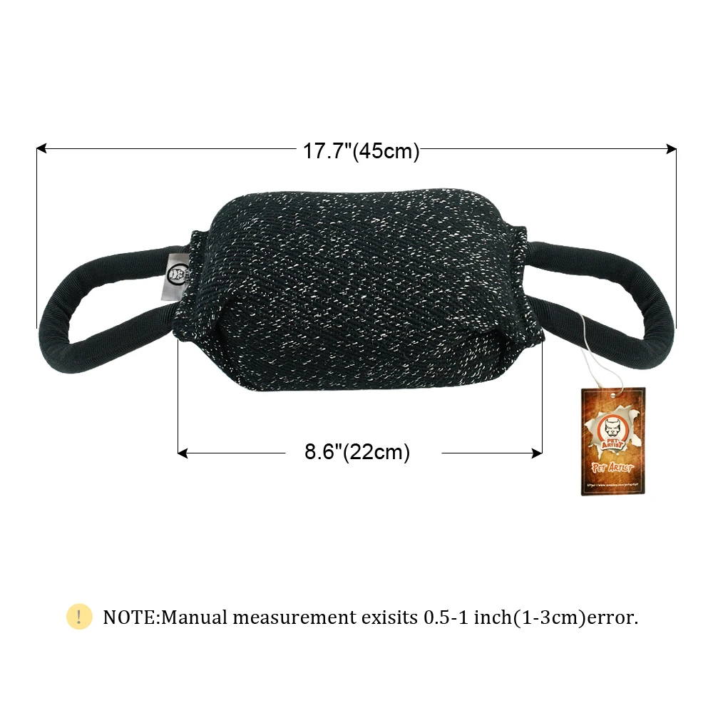 

Strong Dog Bite Training Toy Thick Linen Dogs Bite Tug Pillow Toys 2 Handles For Agility Dogs Chewing Playing Pet Supplies