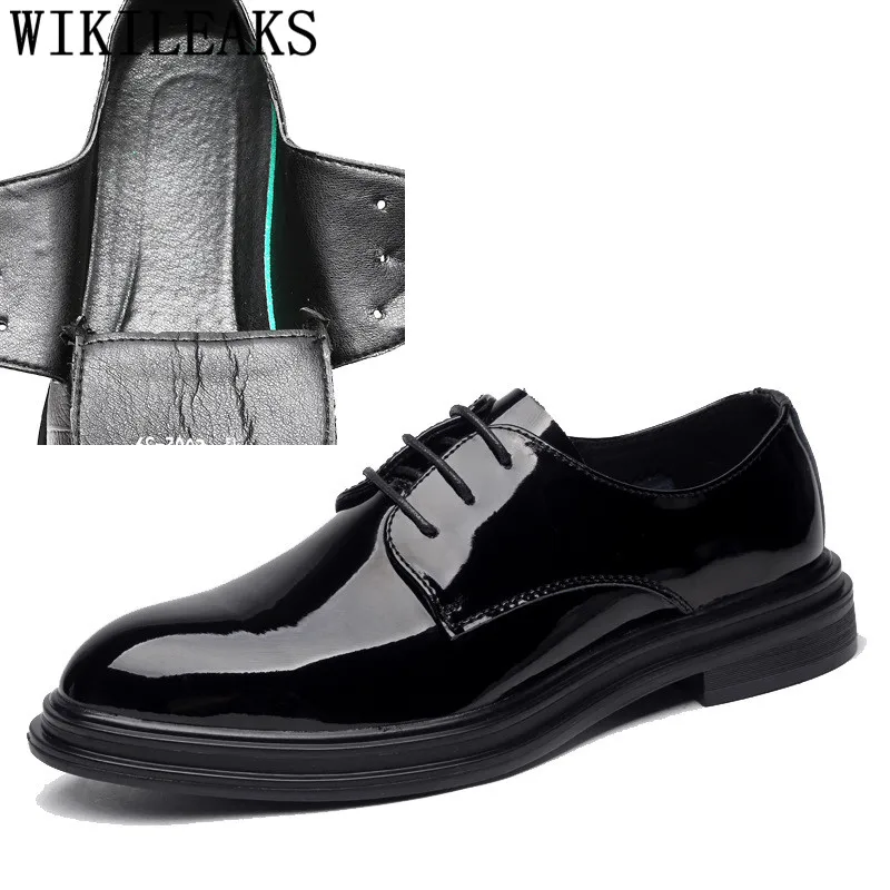 Мужская обувь на шнуровке Лакированные кожаные туфли Мужские формальные