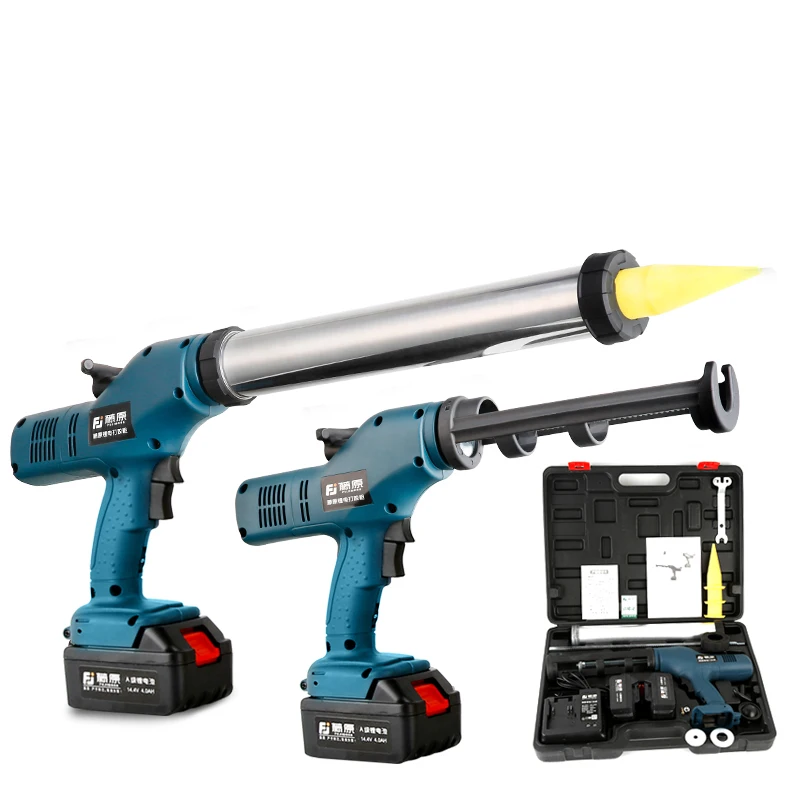 

Electric Glass Glue Gun Recharge Silicone Glue Gun Caulking Gun Soft And Hard Double Tube Caulking Tool 21v 4.0Ah