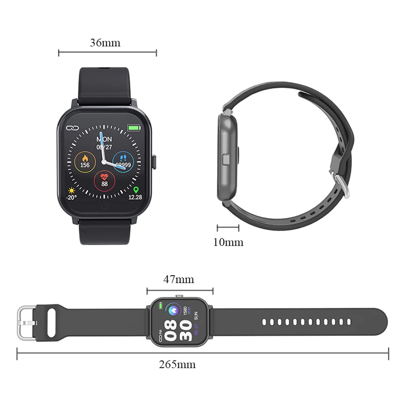

Smart Watch Waterproof Fitness Sport Watch Heart Rate Tracker Call/Message Reminder Bluetooth Smartwatch For Android iOS