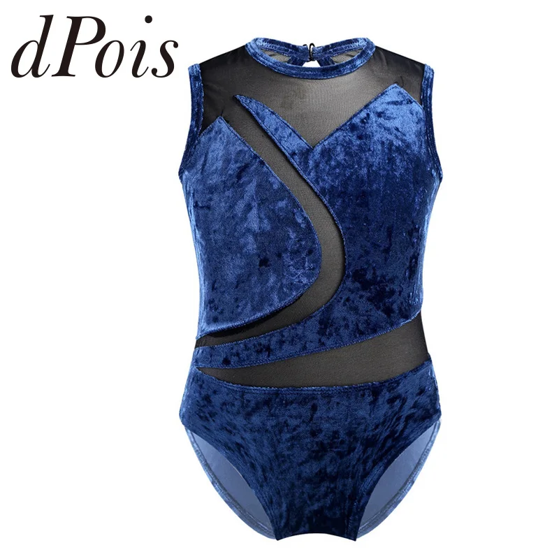 

Childs Girls Sleeveless Mesh Splice Ballet Gymnastics Leotard Cutout Back Bodysuit Gymnastics Jumpsuit for Girl Kids Dance Wear