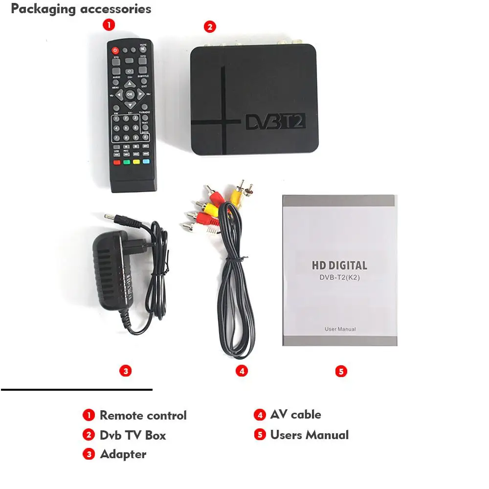 ТВ-приставка DVB-T2 K2 HD цифровой наземный приемник Поддержка Youtube FTA H.264 MPEG-2/4 PVR