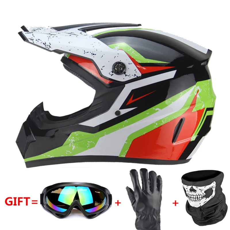 

Мотоциклетный шлем Green Casco Moto Off Road Helmet ATV Dirt Bike скоростной горный велосипед Capacete Мото очки Мотокросс Шлем Casco Moto