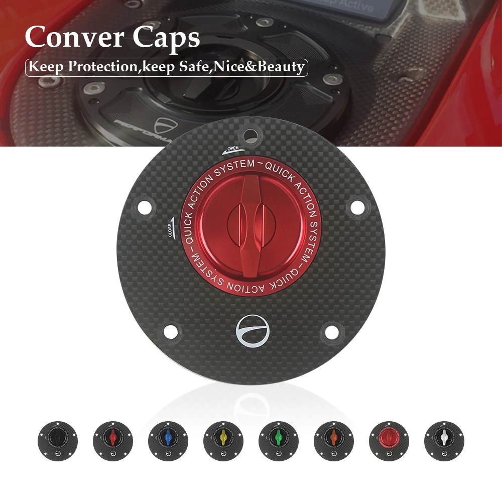

Carbon Fiber Motorcycle Accessories Quick Release Key Fuel Tank Gas Oil Cap Cover for YAMAHA MT-09 FZ09 MT10 FZ10 MT09 Tracer