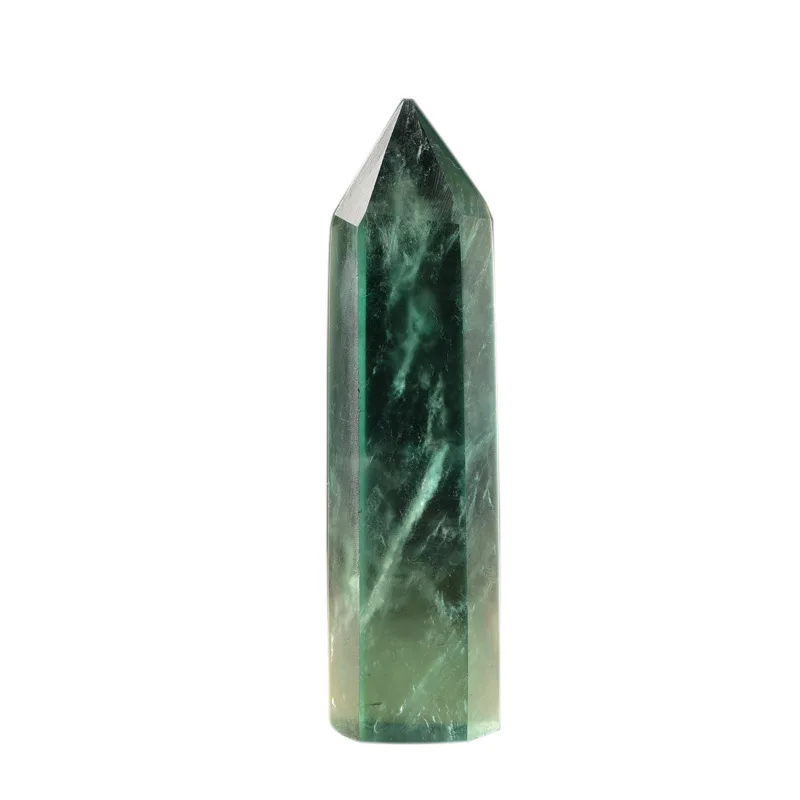 

Natural Green Fluorite Quartz Crystal Point Obelisk Wand Healing Ornaments