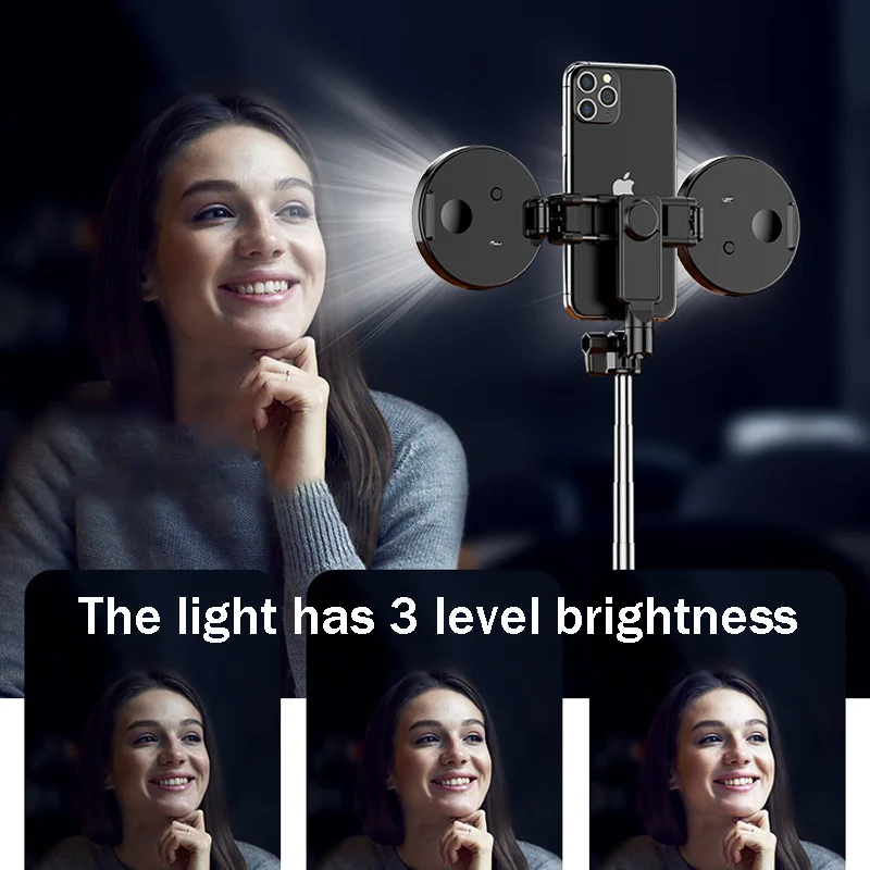 BFOLLOW 4 в 1 палка для селфи и штатив с функцией Bluetooth Светодиодное кольцевое