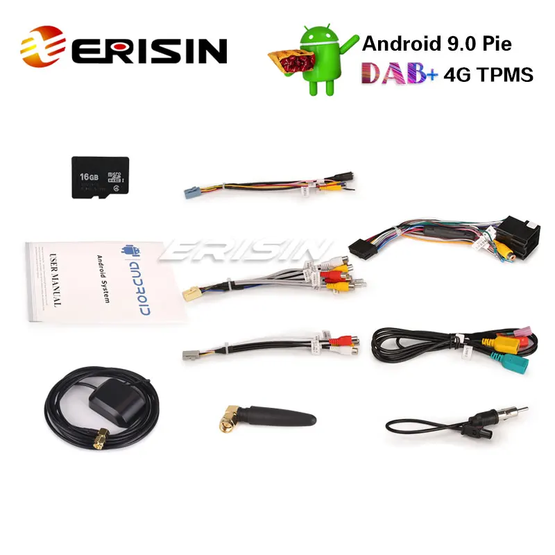 Erisin ES2910U 10 1 &quotAndroid 9 0 автомобильный стерео GPS WiFi DAB +/DVR/DTV IN DVD OBD Sat Nav 4G