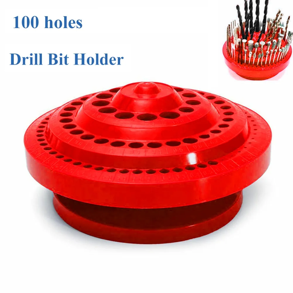 

PP Drill Bits Holder 1-13mm Storage Case Rotary tool case Large capacity Red 1X