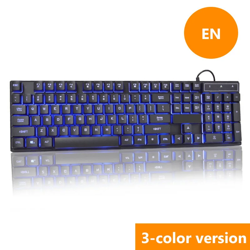 Русская механическая клавиатура с имитацией 104 клавиш игровая RGB светодиодной