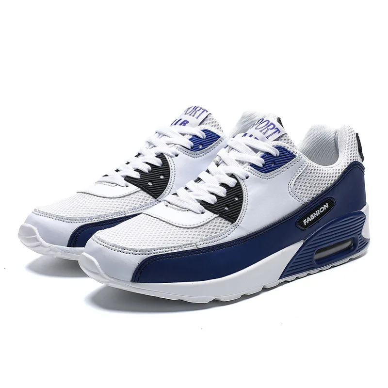 

Large Size 45 46 Leather + Mesh Spring and Autumn Fashion Breathable Casual Men's Shoes Lightweight Air Cushion Sports Shoes