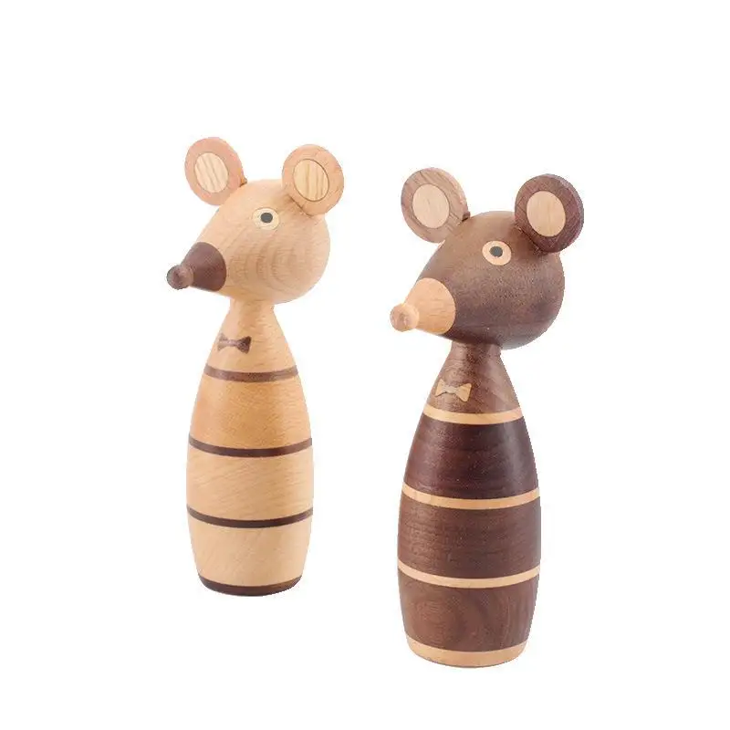 

Wooden ornaments couple mouse creative home decoration porch puppet coffee shop decorative arts and crafts gift ZM902