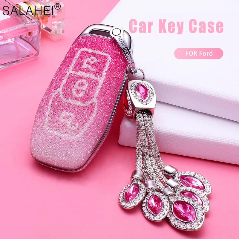 

Car Key Cover Case For Ford Fusion Mondeo Mustang F-150 Explorer Edge 2015 2016 2017 2018 For Car Accessories Key Holder