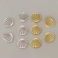 50pcslot tibetan silvergold shell seashell spacer beads charms 2 sided for diy bracelet jewelry making accessories 13mm