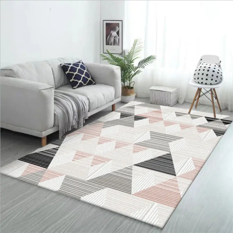 

Area Rug for Living Room Pink Irregular Stitching Pattern Non-slip Carpet Bedroom Rug Rugs for Children Rooms 100% Polyester