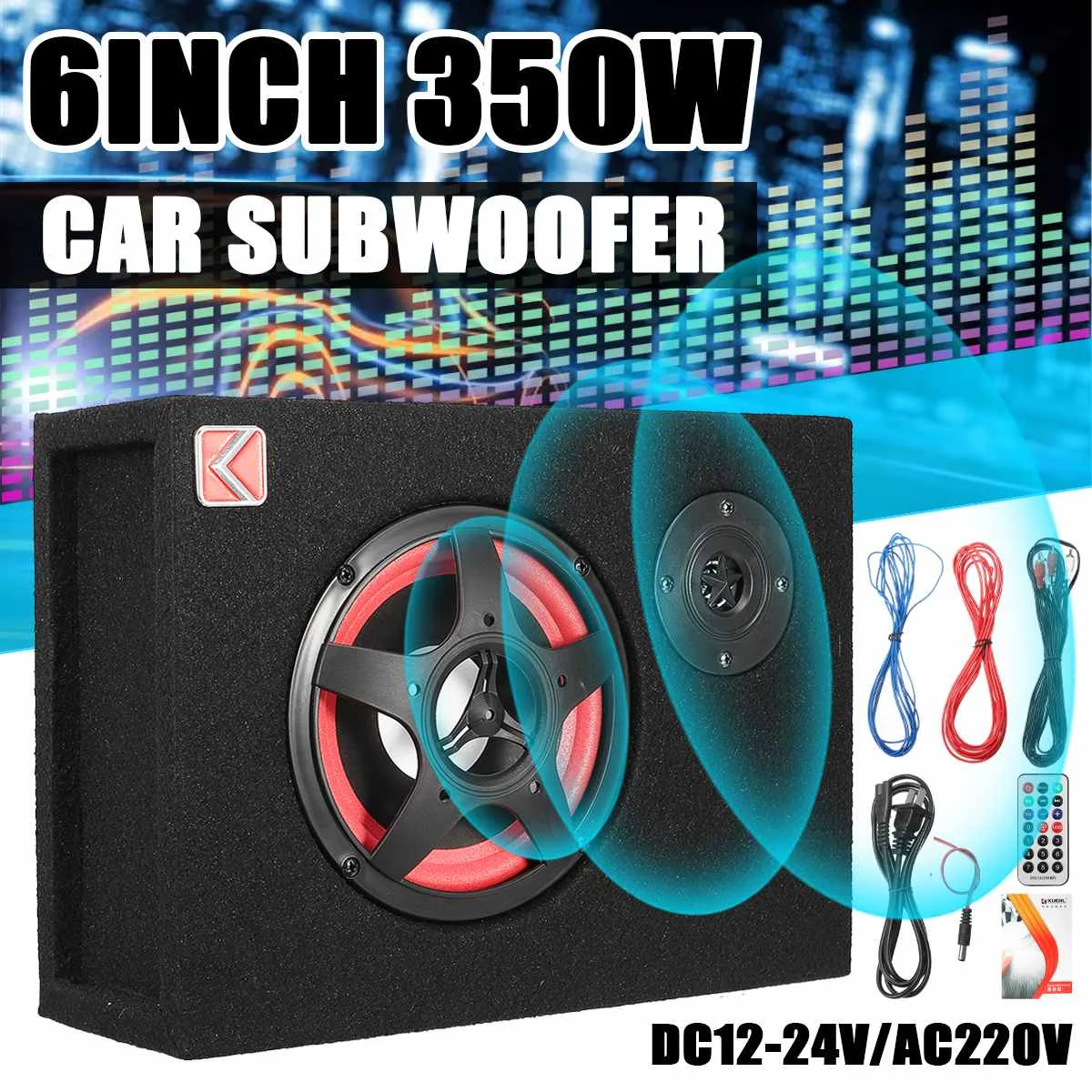 Car HIFI Subwoofer Auto Amplifier Stereo Shockproof Power Bass Under Seat Active Powerful Car Seat Power High Fidelity Speaker
