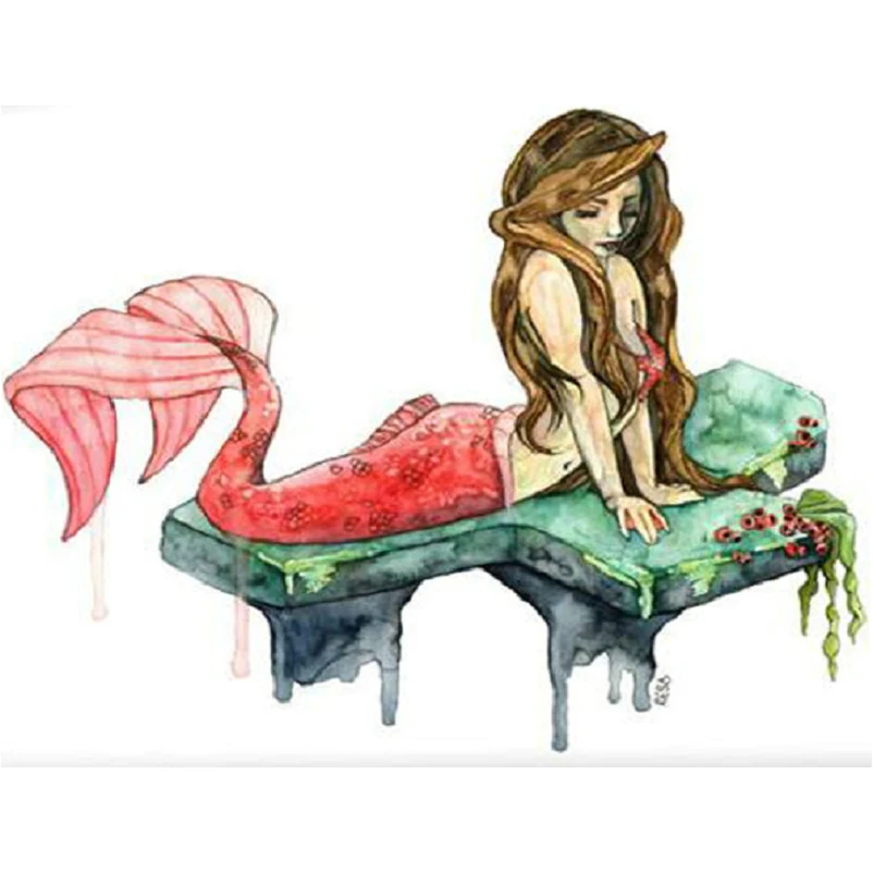 5D алмазная вышивка живопись Diy наборы для вышивки крестом стразы мозаика Русалка