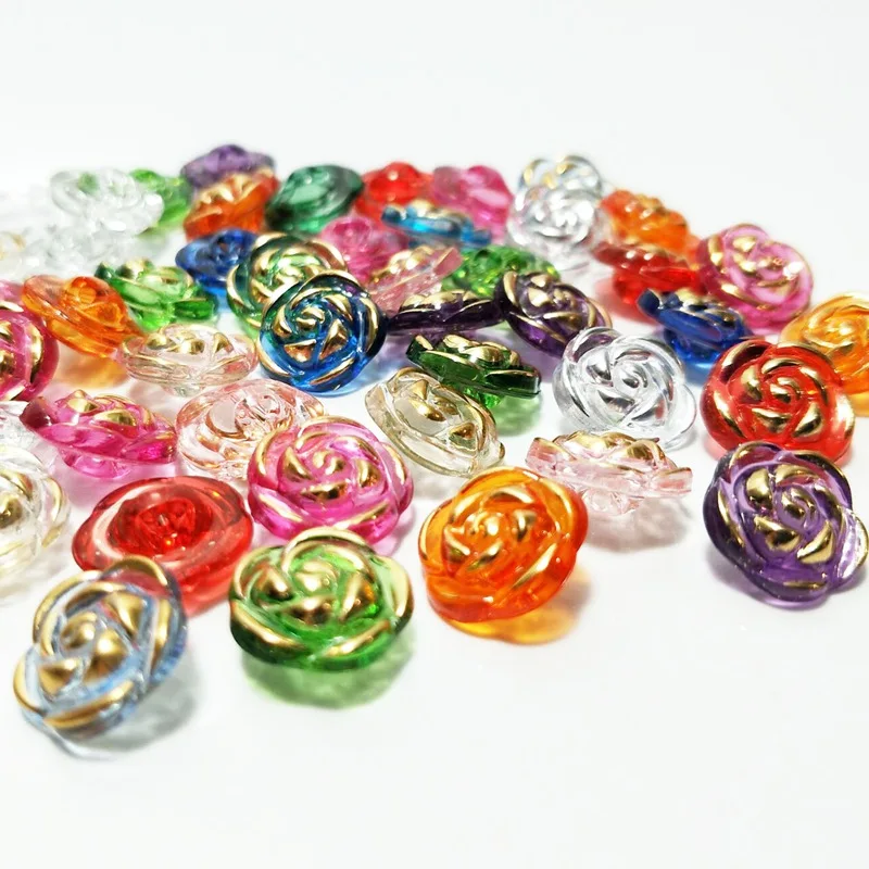 Пуговицы прозрачные в форме розы 12 мм 100 шт.|Пуговицы| |